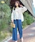 【洗える】ベルト付き テンセルデニム ワイドパンツ