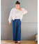 【洗える】ベルト付き テンセルデニム ワイドパンツ