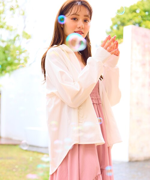 ARULE ピンク スプラッシュ染め パーカー Hatsunex “MITERU” Zip upパーカー（フラミンゴアッシュ