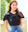 【洗える・汗ジミが目立たない】ラッフル襟Tシャツ