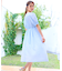 【洗える】ギャザーデザインパフスリーブワンピース
