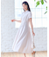 【洗える】パールボタンストライプ シャツワンピース