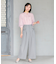 【洗える】リボンディテール セミワイドパンツ