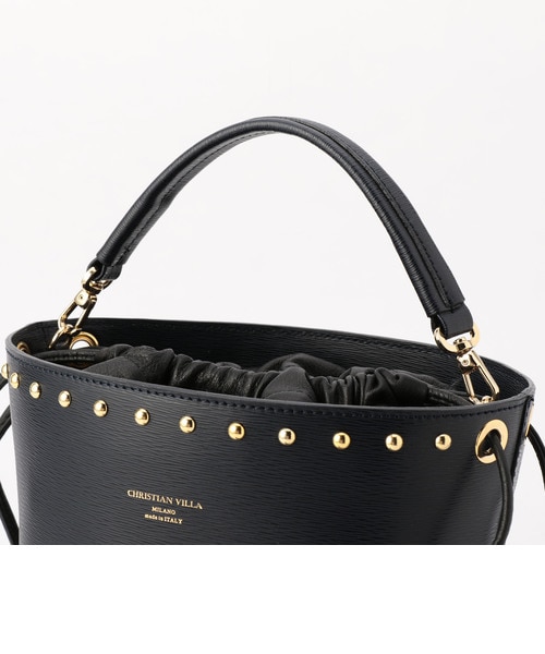 美品　クリスチャンヴィラ　タッセル　バケツ型　スタッズ付き 2way 楽天市場】クリスチャン・ヴィラ ミニショルダーバッグ 本革