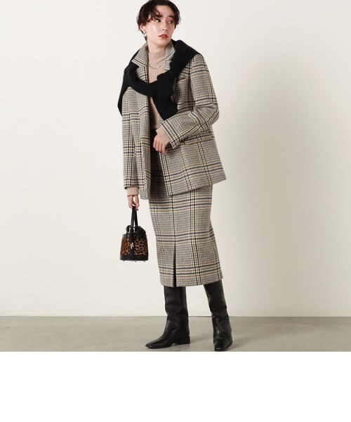 美品★ NOLLEY'S★ツイード　チェック　ダブル　オーバージャケット 楽天市場】ツイードチェックダブルオーバージャケット／ノーリーズ