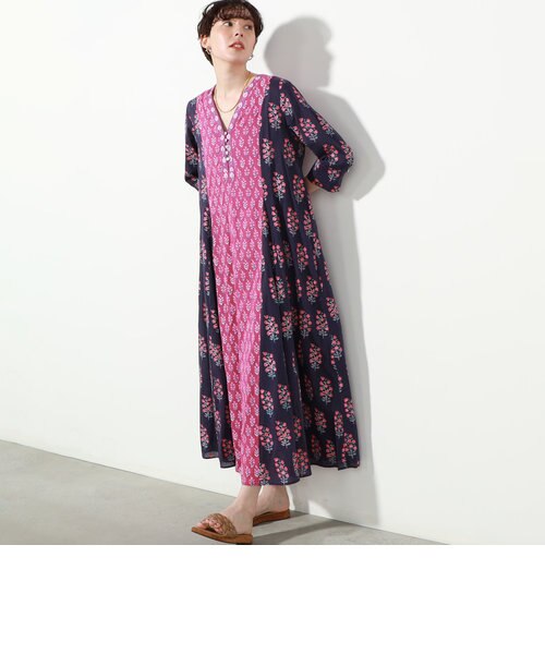 ◇【WEB限定】【ne Quittez pas/ヌキテパ】ETHNIC PRINT PANEL DRESS