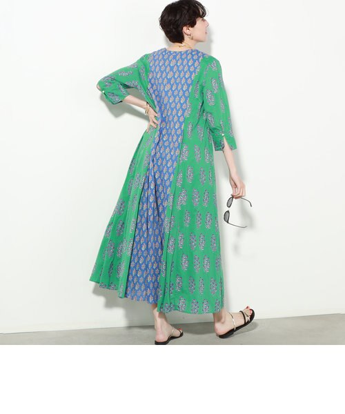◇【WEB限定】【ne Quittez pas/ヌキテパ】ETHNIC PRINT PANEL DRESS 
