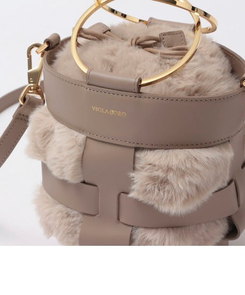 VIOLAd'ORO/ ヴィオラドーロ】ファー巾着付リングバッグ｜ノーリーズ