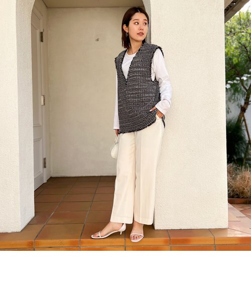 美品▲NOLLEY’S//ネップツイードフリンジジレ▲ベスト NOLLEY'S（ノーリーズ）の「◇【WEB限定】《手洗い可能》ネップ
