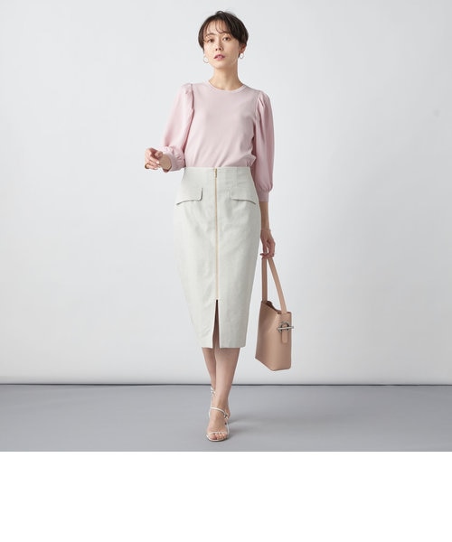 ノーリーズ NOLLEY'S sophi/ オックスジップタイトスカート　新品 セール】フロントジップポケ付きタイトスカート（スカート