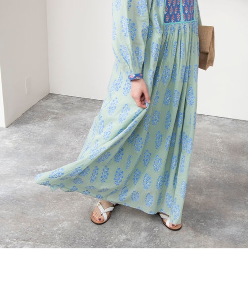 完売品　ヌキテパ　ワンピース　ギャザーワンピース ◇【WEB限定】【ne Quittez pas/ヌキテパ】プリントギャザーワンピース