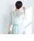 《セットアップ対応》2WAYソフトオーガンジーシャーリング5分袖ブラウス
