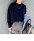 ◇【WEB限定】カシミヤブレンド長めクルーネックプルオーバーニット