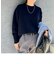 ◇【WEB限定】カシミヤブレンド長めクルーネックプルオーバーニット