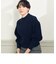 衿端パール片畦ハイネックプルオーバーニット
