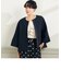 ダブルクロス異素材ペプラムブルゾン