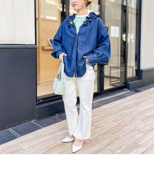 追加7回】【RM denim】フリルギャザーデニムブラウス｜ノーリーズの