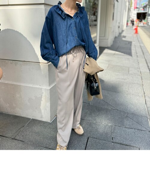 追加7回】【RM denim】フリルギャザーデニムブラウス｜ノーリーズの