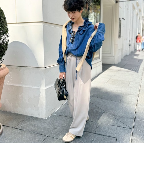 追加7回】【RM denim】フリルギャザーデニムブラウス｜ノーリーズの