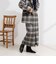 《セットアップ対応》ツイードチェックフリンジタイトスカート