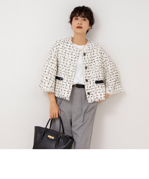 ツイードショートジャケット｜ノーリーズの通販｜&mall（アンドモール