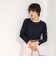 シアー配色トリミングロンT