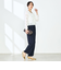《セットアップ対応》ニュアンスジョーゼットセミワイドパンツ