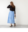 《セットアップ対応》ウォッシャブルタックフレアシアースカート