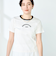 シルケット天竺衿配色ロゴTシャツ
