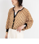 シアーフロッキードットクルーネックカーディガン