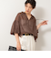 ◇【WEB限定カラーあり】シアーラミー袖バルーンブラウス