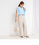 ウォッシャブル麻調ドライシャンタンライトワイドパンツ