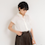 裾リブサテンシフォンフレンチシャツ