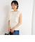 《手洗い可能》肩シアーリボンノースリーブプルオーバーニット