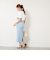 バックサテンフレアスリーブブラウス