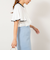 バックサテンフレアスリーブブラウス