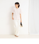 バックサテンフレアスリーブブラウス