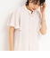 バックサテンフレアスリーブブラウス