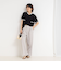 バックサテンフレアスリーブブラウス