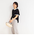 バックサテンフレアスリーブブラウス