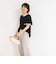 バックサテンフレアスリーブブラウス