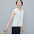 バックサテンジョーゼットVネックブラウス