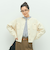 《手洗い可能》鹿の子編みクルーネックカーディガン