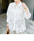 レース×ポプリンシャツ