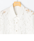 レース×ポプリンシャツ