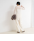 【WEB限定カラーあり】カシミヤ混ガーゼ風リブクルーネックミディ丈カーディガン
