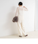 【WEB限定カラーあり】カシミヤ混ガーゼ風リブクルーネックミディ丈カーディガン