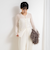 【WEB限定カラーあり】カシミヤ混ガーゼ風リブクルーネックミディ丈カーディガン