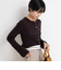 【WEB限定カラーあり】カシミヤ混ガーゼ風リブクルーネックミディ丈カーディガン