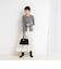 【WEB限定カラーあり】カシミヤ混ガーゼ風リブクルーネックミディ丈カーディガン